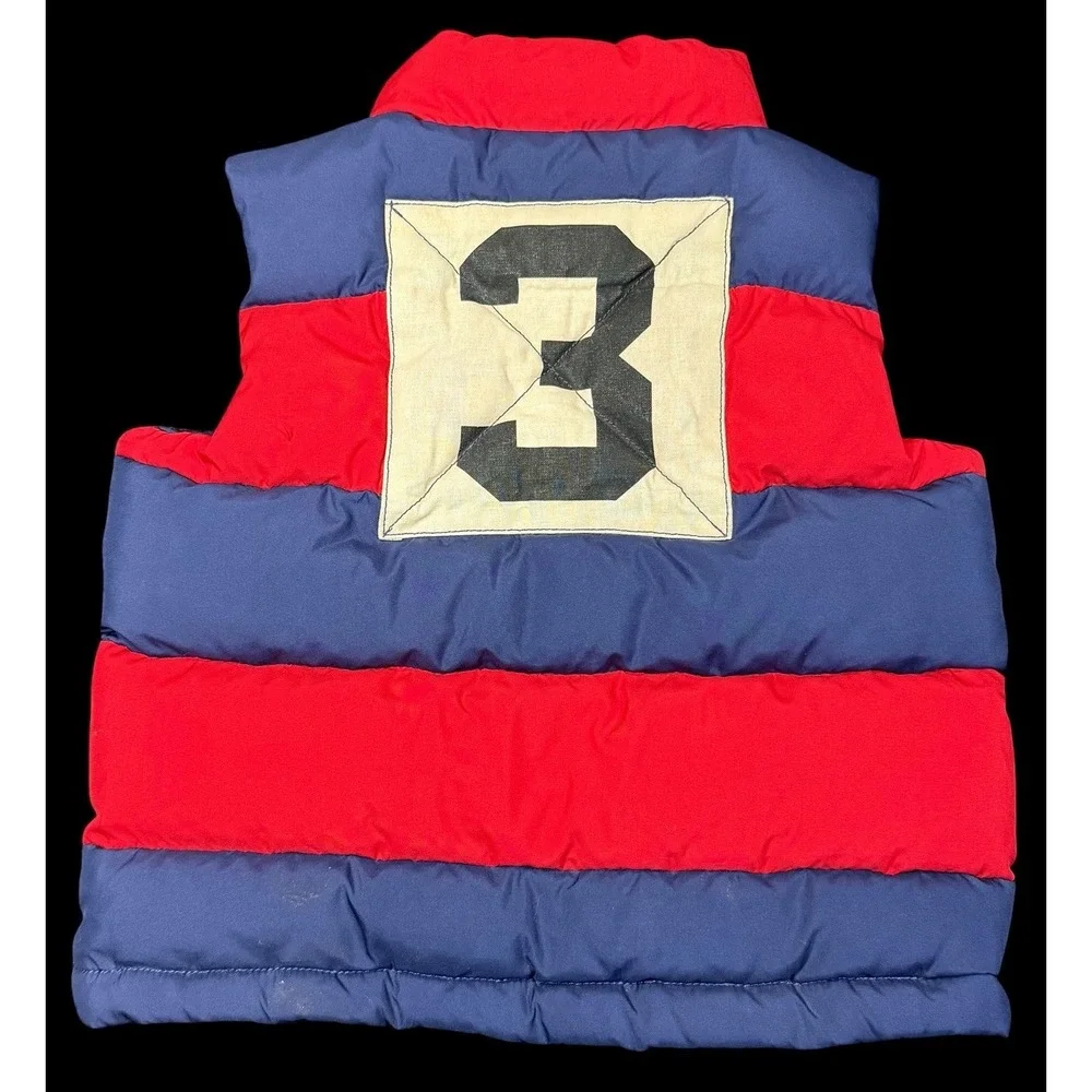 Polo Ralph Lauren Baby Kids Down Puffer Vest Jacket 24M Red Blue Stipe Toddler